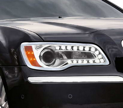 Restyling Ideas Chrome Headlight Bezels 11-14 Chrysler 300 - Click Image to Close